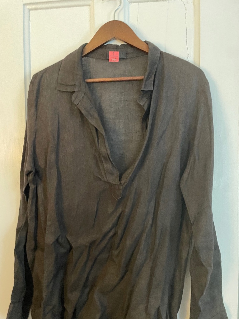 Brown linen open shirt